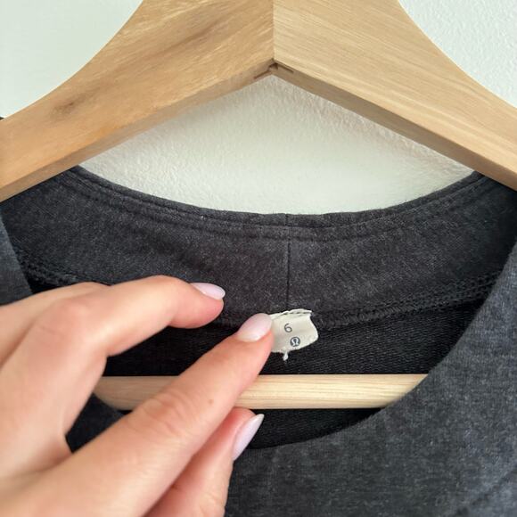 Lululemon Getaway Crew Activewear Long Sleeve Pullover Heathered Black 6 - Picture 7 of 9